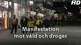 Manifestation mot v&aring;ld och droger - video
